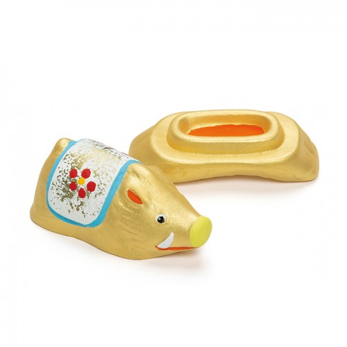 干支香合　飾亥　金